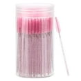 thumbnail image 1 of 200 Pcs Disposable Mascara Wands, Crystal Eyebrow Spoolies Brush for Eyelash Extensions, Pink Lash Brushes with Container, 1 of 7
