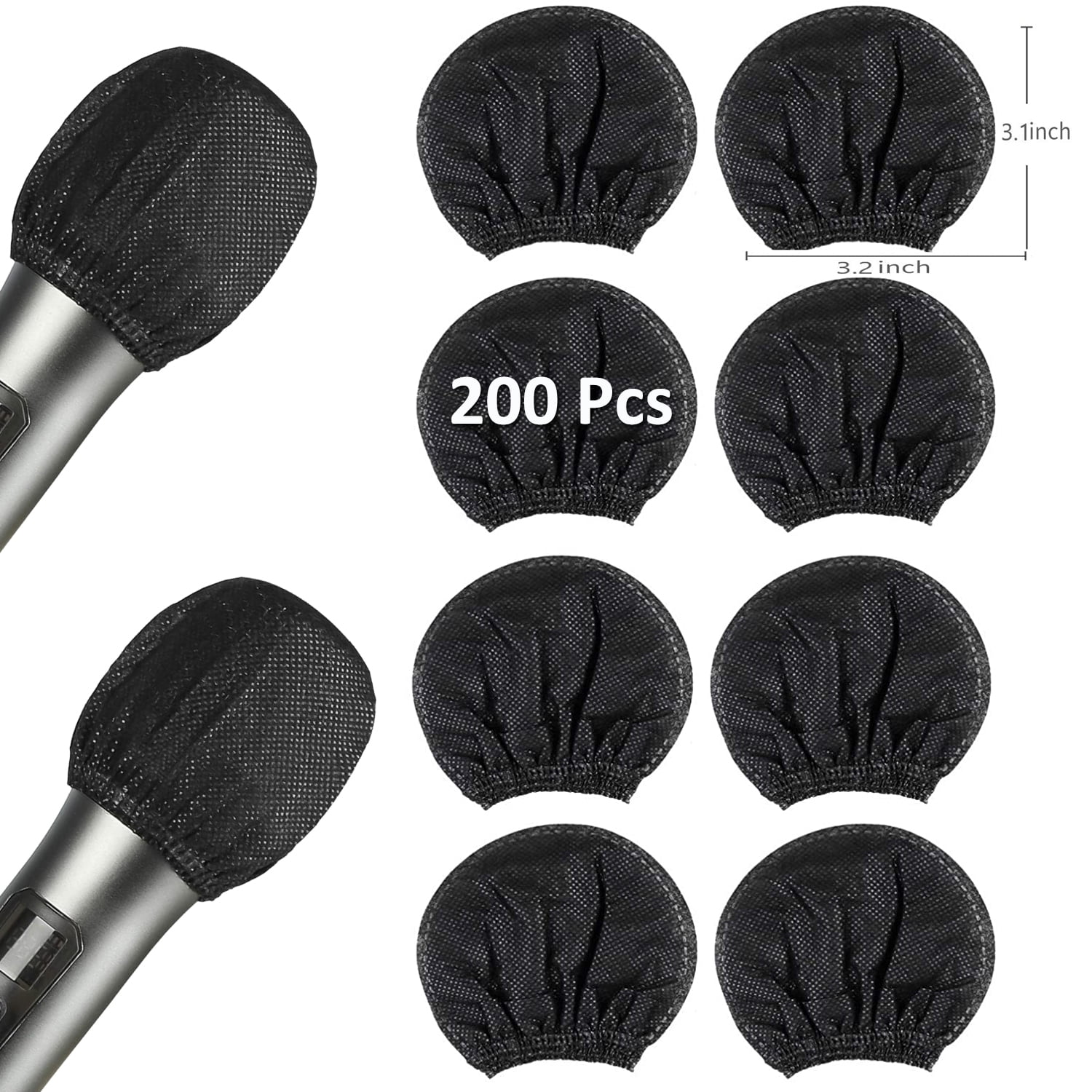 200 Pcs Disposable Microphone Cover Non Woven Handheld Microphone