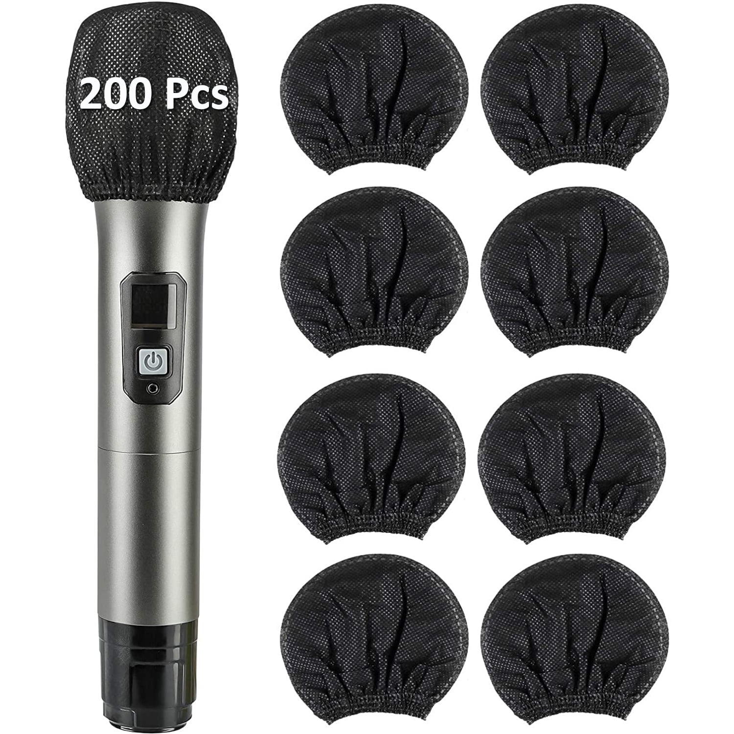 200 Pcs Disposable Microphone Cover NonWoven Handheld Microphone