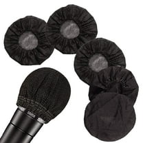 200 Pcs Disposable Microphone Cover Non-Woven, Removal Microphone Cover, Perfect Protective Cap for Most Handheld Microphone, Black