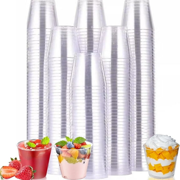200 Pcs Disposable Plastic 1 oz Shot Glasses, Crystal Clear Mini Shot Glasses, Disposable Wine Tasting Cups, for Condiments Party Shot Glasses