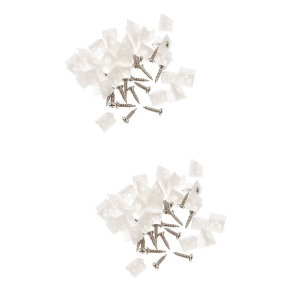 200 Pcs Drawers Easy to Install Black Shelf Sagging Drawer Bottom Support Brackets Back Panel Buckle Wedge White Plastic