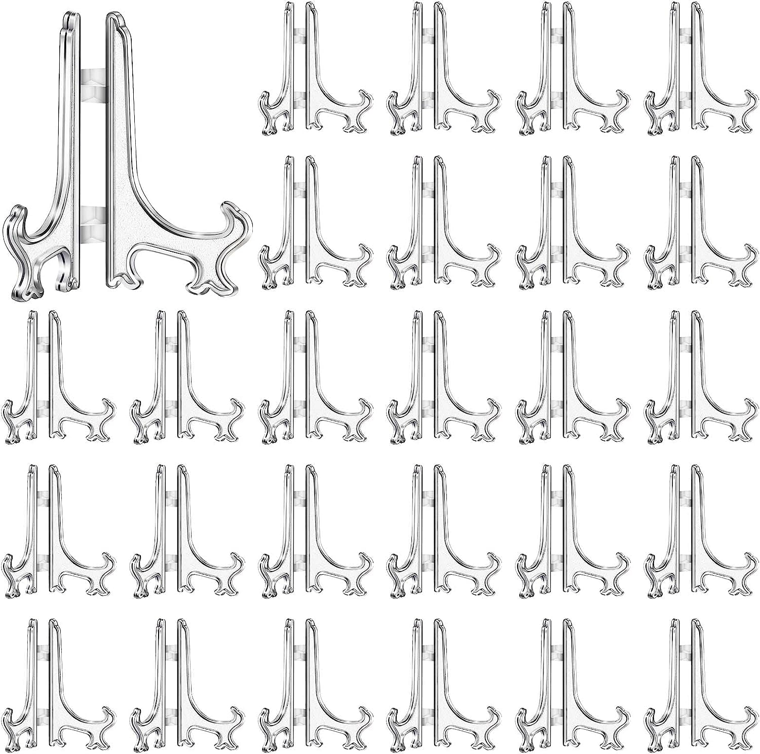 200 Pcs Easels Acrylic Plastic Easels for Display Clear Plastic Plate
