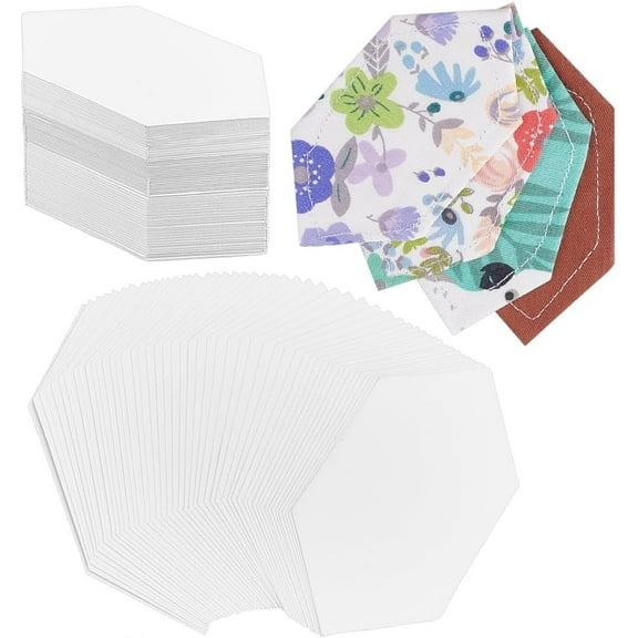 About 200 Pcs Elongated Hexagon English Paper Piecing Epp Set 1.1inch(3cm) Side Precise Paper Templates Handmade Quilting Templates Paper Piecing for DIY Patchwork Sewing Quilting Crafts