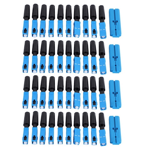 200 Pcs Embedded Sc Fiber Optic Fast Connector Ftth Single-Mode Fiber Optic Sc Quick Connector Sc Adapter,200 x Embedded SC Fiber Optic Fast Connector,blue
