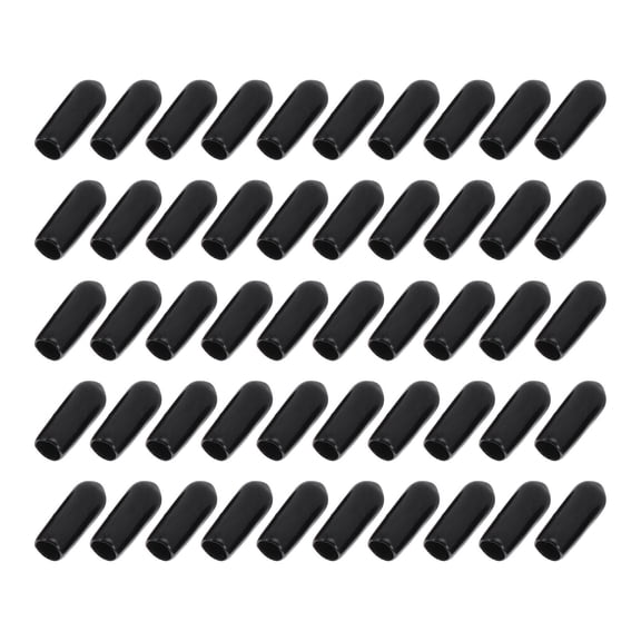 BESTYASH 200-Pack Black Rubber Screw Thread Protectors Caps for Chair Legs, Tubes, and Home Use Furniture Tips