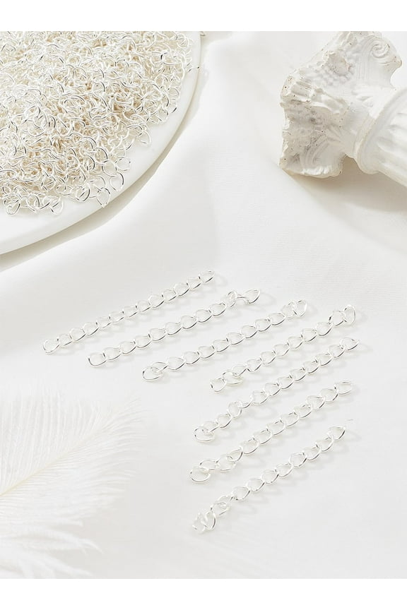 200 Pcs Extension Chains Alloy Chain Extender Platinum Twist Extender Chains