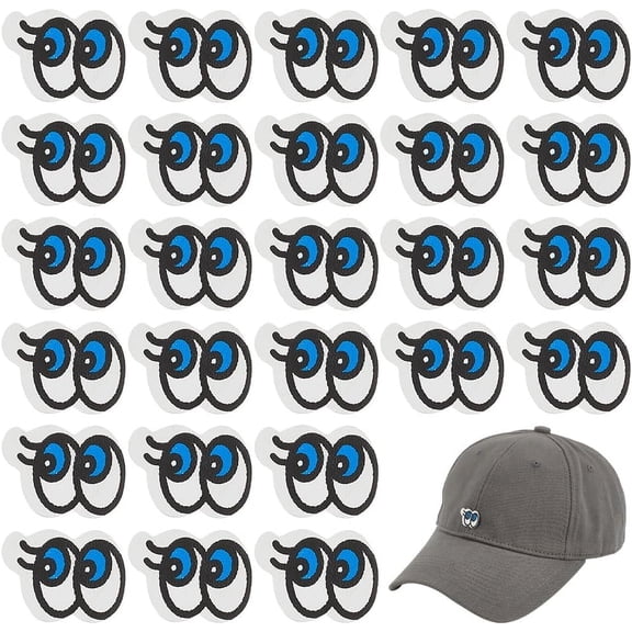 200 Pcs Eyes Sew On Patches Non-Woven Royal Blue Eyes Sewing Appliques Eye & Eyelash Cloth Patches Costume Accessories for Clothing Repair Jackets Dress DIY Decoration diy