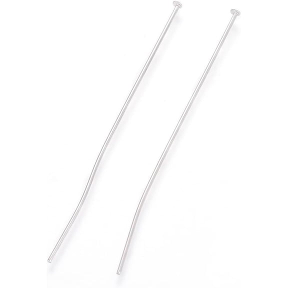 200 Pcs Flat Head Pins Tarnish Resistant 304 Stainless Steel Flat Head Pins Metal End Headpins Long End Head Pin for DIY Craft Dangle Earring Bracelet Necklace Pendant Supplies 50x0.7mm Head: 2mm