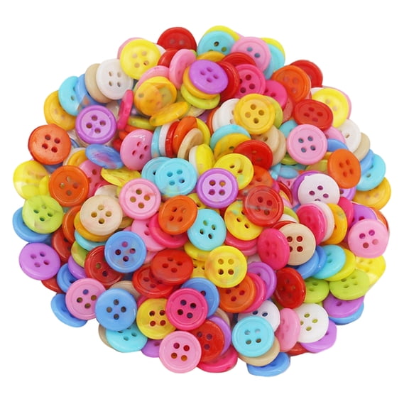 200 Pcs Flower Star Buttons 2/4 Holes Buttons Round Buttons Craft Buttons Colorful Buttons Plastic Buttons