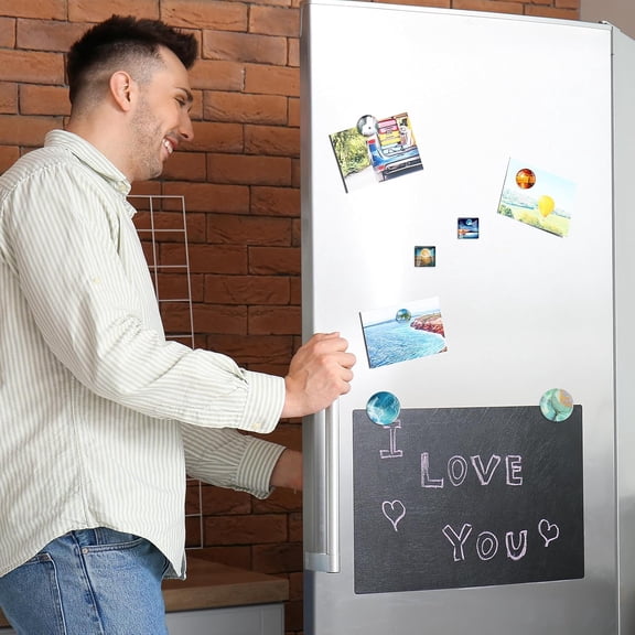 200 Pcs Fridge Magnets Making Kit, 2 Inch Glass Magnets for Refrigerator, Locker, Whiteboard, Office, Kitchen, Decorative Magnet (100 Round Magnet+100 Glass+Clear Adhesive Dots)