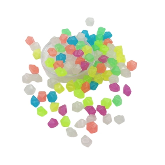 200 Pcs Glow in The Dark Stones, Crysetal Plastic Jewels Gem Pebbles Decorations, Mixed Color Fish Tank Decorations for Vase Fillers Fish Tank Aquariums Rocks