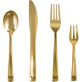 200 Pcs Gold Plastic Silverware Disposable Cutlery Set, Includes 50