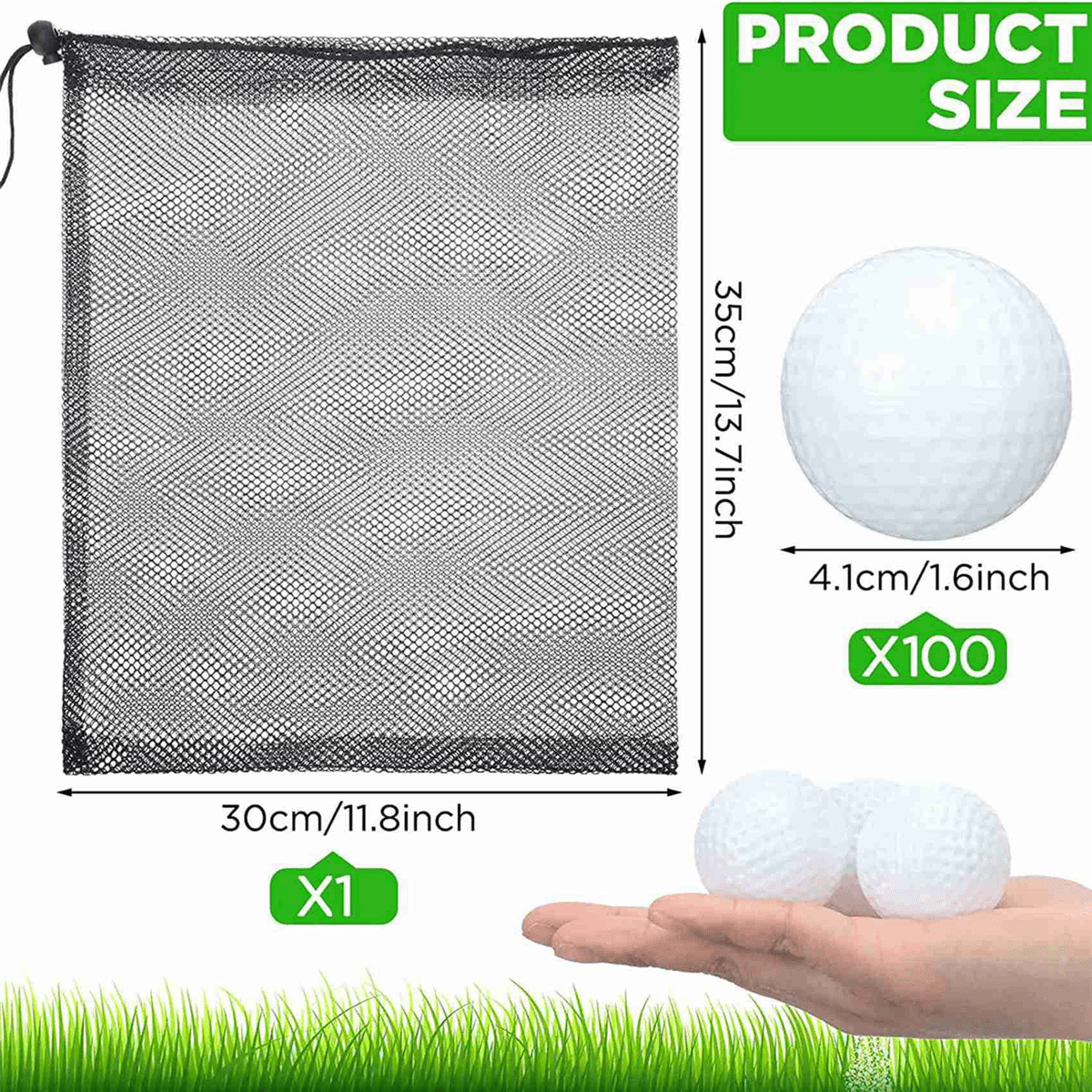200 Pcs Golf Practice Hollow Golf Training Golf Balls with Mesh Drawstring Storage Bags for Training