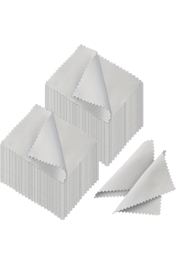 200 Pcs Gray Double Sided Polishing Cloth,Portable for Carrying in Pocket Wallet Backpack,Reusable Scratch Free Cleaning Cloth for Silver Earrings Rings Necklaces Glasses Watch Screen Coin