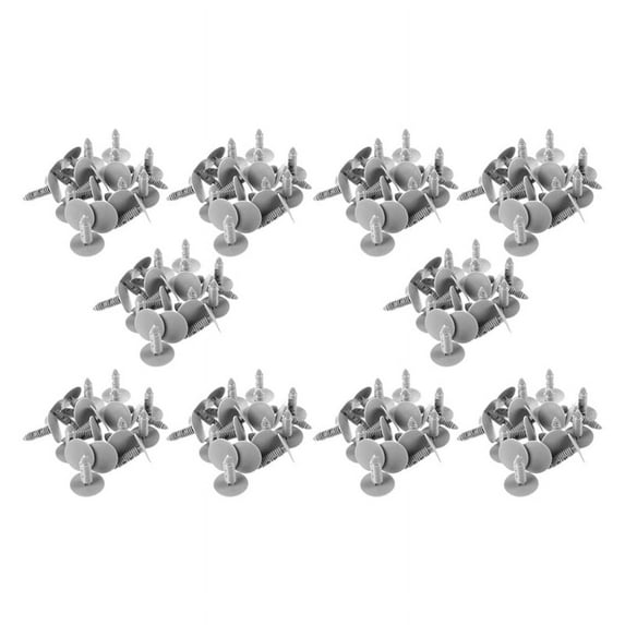200 Pcs Gray Plastic Car Trim Clips Fastener 6mm Hole 26mm Head