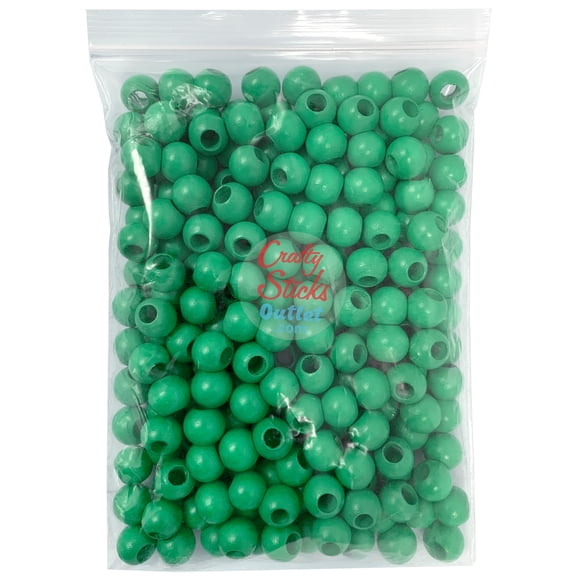 200 Pcs, Green Wooden Beads 12mm Round with Large 5mm Hole for Macrame, Weaving, Garlands, Paracord Designs by CraftySticks (12mmGreen)