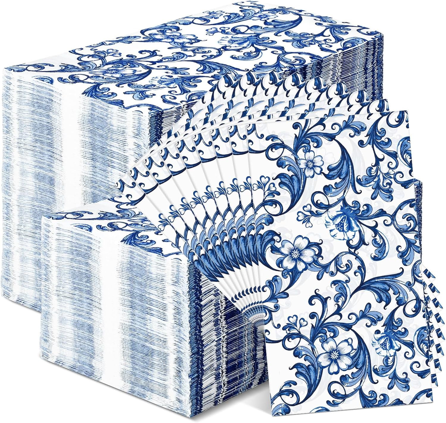 200 Pcs Guest Napkins 2 Ply Disposable Paper Flowers Dinner Hand Napkin ...