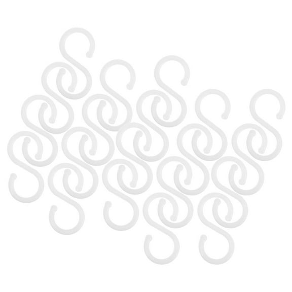 Homoyoyo 200Pcs S Hooks for Hanging White Plastic Outdoor Hooks for Plants Towels Bags Sturdy PP Material