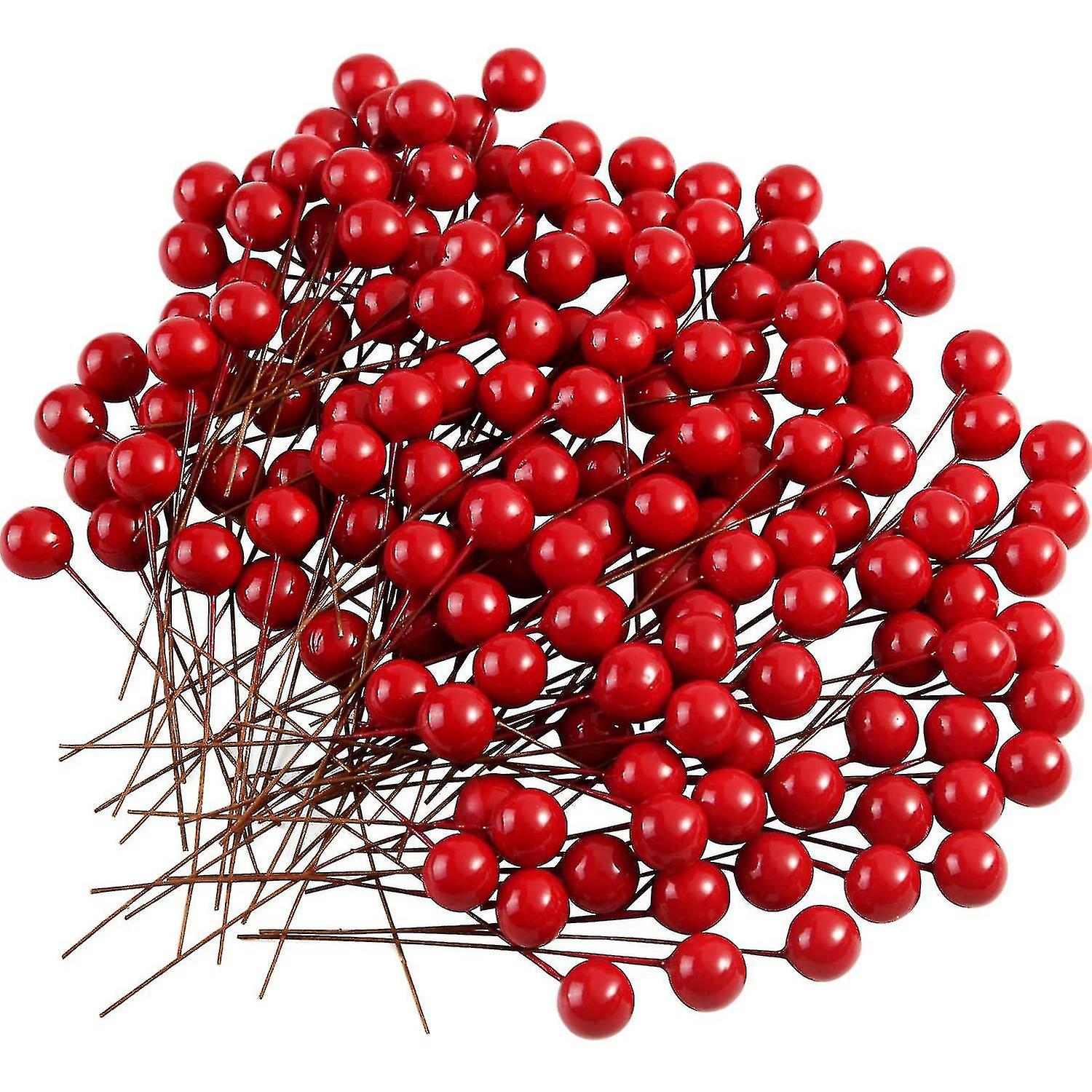 200 Pcs Holly Berries Artificial Berries For Christmas Wreath