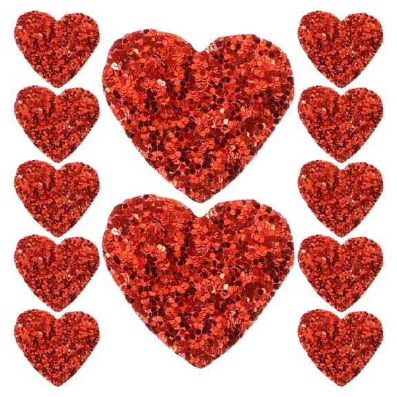 Red Shiny Sequin Patches for DIY Jewelry Crafts and Clothes Decoration Felt Material 200 Pcs