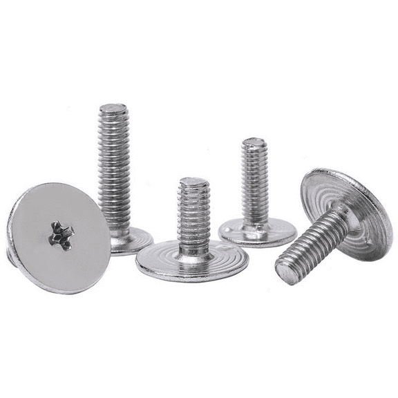 200 Pcs Iron Nickel Plated Ultra Thin Cross Flat Head Screws M5x20x10mm.
