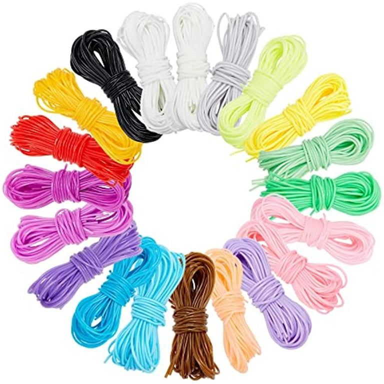  Fandamei Lanyard String Kit, 12 Colors Plastic String Lacing  Cord, Bright and Glitter Color, Lanyard String for Crafts, Bracelets and Jewelry  Making String Weaving Kit for Craft DIY