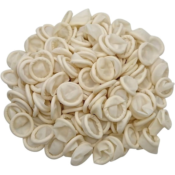 200 Pcs Latex Finger Cots,Disposable Medium Fingertip Protector Gloves White Finger Covers for Industrial, Beauty,Pet and More