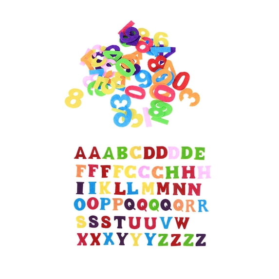 200 Pcs Letter Felt Ornament English Letters and Number Figures Color Patches for DIY Craft Handmade Scrapbooking Kids T