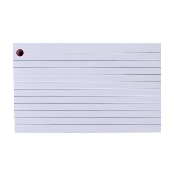 200 Pcs Lined Index Cards Study Flash Cards Note Taking Notepaper Cards,3x5 College Ruled Index Cards for Exam Prep Vocabulary Memorization Home Office Study, Standard American Size Thick,with hole