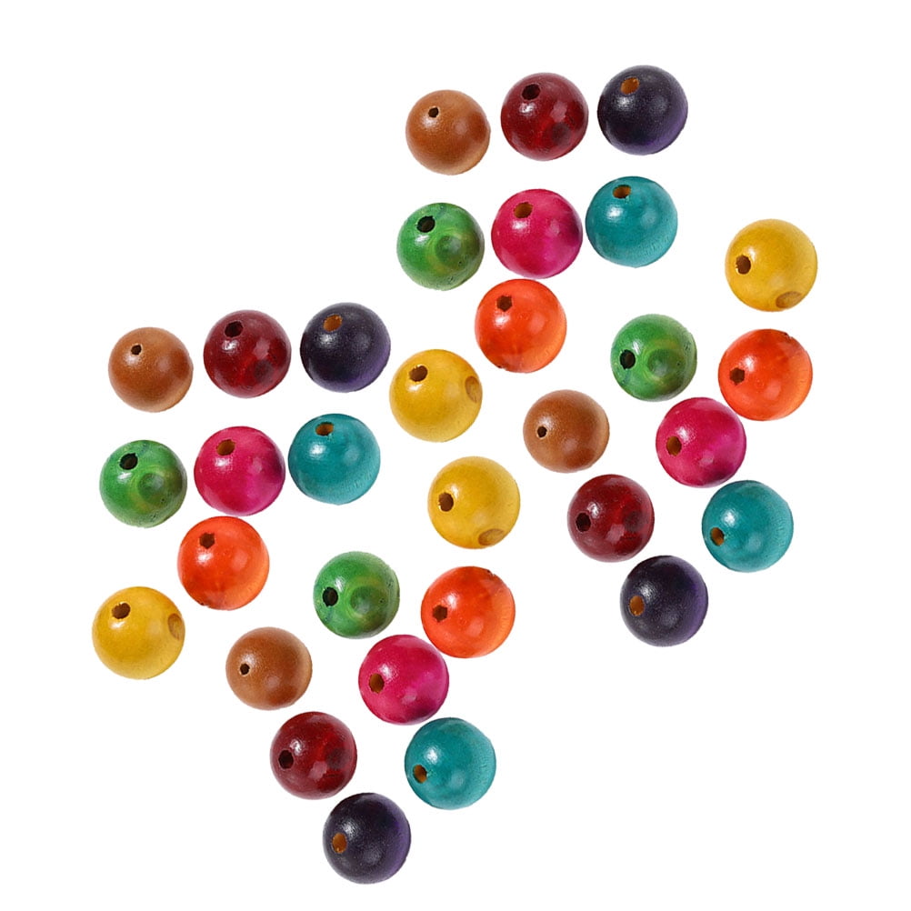 200 Pcs Loose Beads with Hole Round Beads Color Beads Creative Jewelry