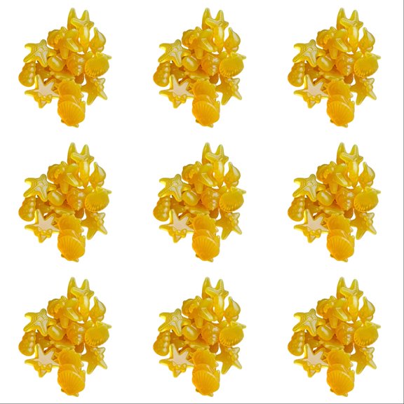 200 Pcs Luminous Glowing Stones Glow in The Dark Pebbles, Decorative Rocks Shell Shaped Starfish for Fish Tank Table Walkways Garden, Home Decorative Objects, Yellow