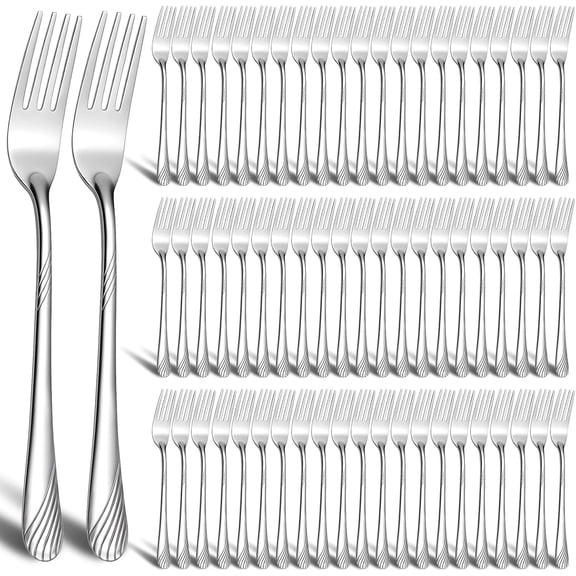 200 Pcs Metal Dinner Forks Bulk Set 7.08 Inches Stainless Steel Forks Silverware Flatware Mirror Polished for Restaurant Home Kitchen Dishwasher Safe
