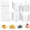 thumbnail image 1 of 200 Pcs Mini Appetizer Plates with Spoons and Forks, Mini Dessert Plates Assorted Shape Appetizer Serving Dishes Disposable Dessert Cups Spoons Forks Set for Party Birthday Wedding, 1 of 3