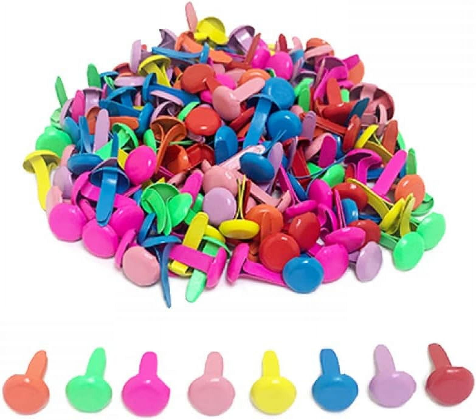 200 Pcs Mini Brads Metal Brad Fasteners Split Pins Pastel with Storage