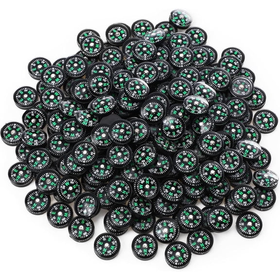 200 Pcs Mini Button Compass, 20mm Small Pocket Compass Bulk for Survival Kits, Classroom Rewards, Party Favors, Camping Hiking Outdoor Gear