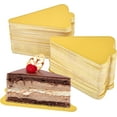 thumbnail image 1 of 200 Pcs Mini Triangle Cardboard, Mousse Cupcake Base, Cake Dessert Paper Board, Dissert Plates Patries Cardboard Base Decorating Display for Party Wedding Catering Restaurant (Gold), 1 of 4