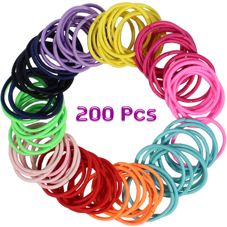 200 Pieces Elastic Hair Ties Mini Hair Bands Tiny Rubber Bands