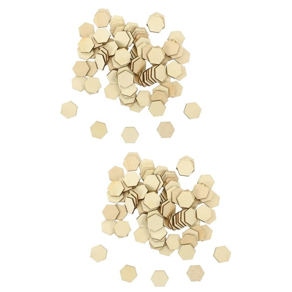 FENGGUIQU Khaki Wooden Pieces for Crafts and Decor Smooth and 200Pcs