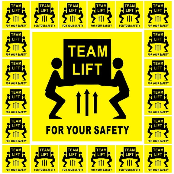 200pcs Team Lift Warning Stickers, Heavy Object Caution Labels for Shipping, Pallet Packing, Moving Safety and Handling