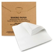 200 Pcs Parchment Paper Baking Sheets, 8"x8" Precut Non-Stick Baking Parchment Paper Sheets Bun Sheet Pan Liners.Baking Grilling Air Fryer Steaming Bread Cup Cake Cookie (White-8"x8")