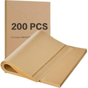 200 Pcs Parchment Paper Baking Sheets, 9x13 Inches Non-Stick Precut Baking Parchment, for Baking Grilling Air Fryer Steaming Bread Cup Cake Cookie and More (Unbleached)