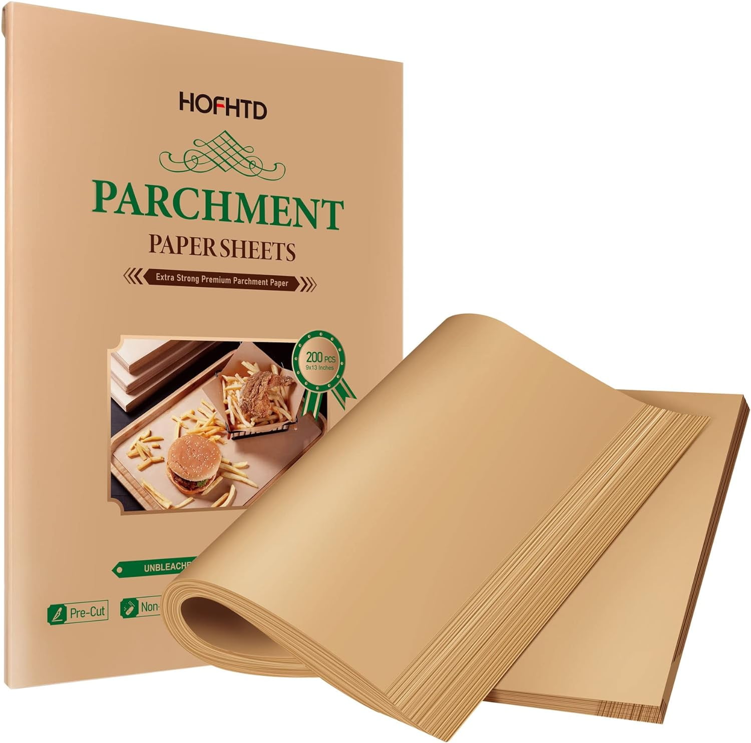 200 Pcs Parchment Paper Sheets 9 x 13 Inches, Precut for Baking ...