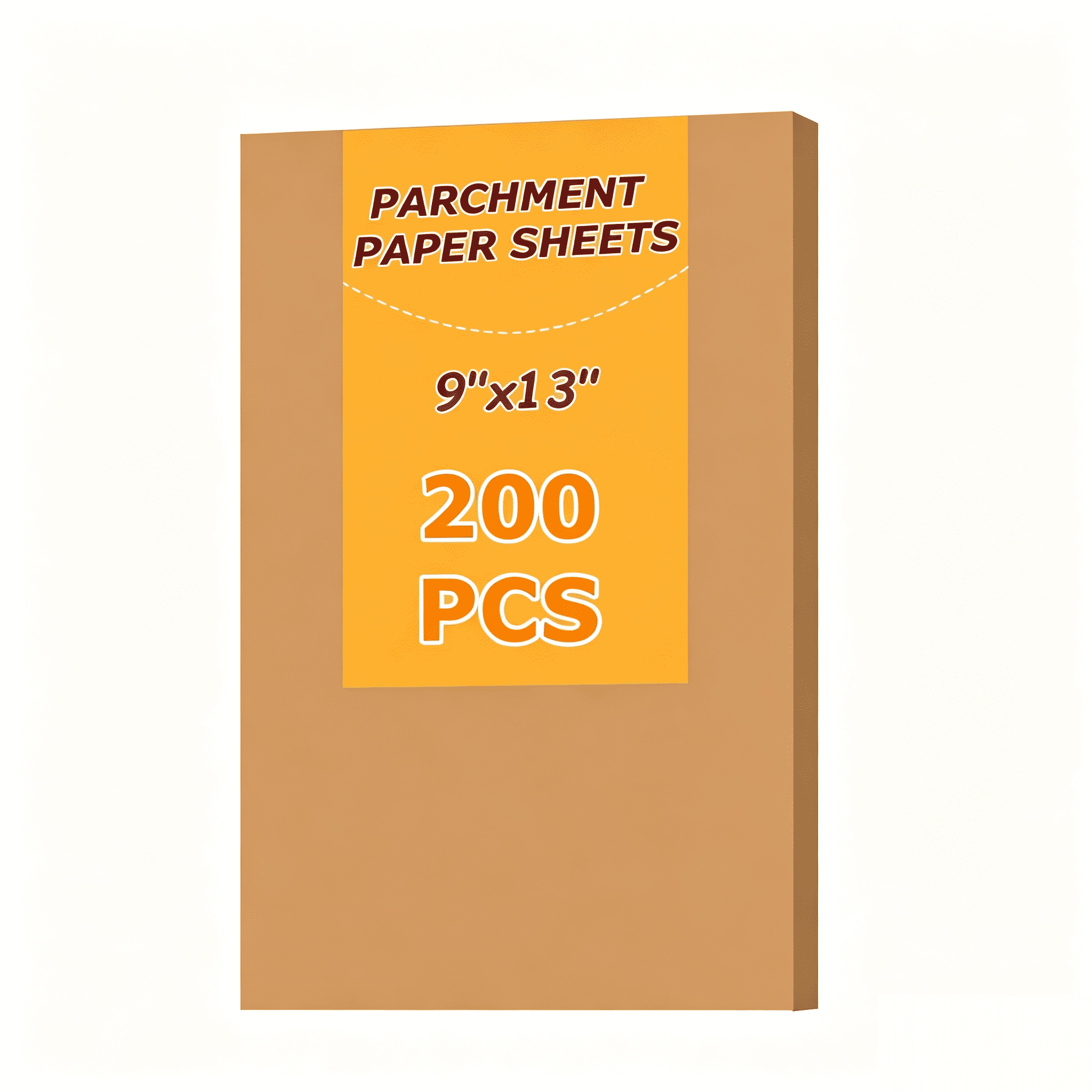 200‑Sheet Parchment Paper Sheets for Baking, 9"x13" Pre‑Cut Non‑Stick Baking Liners, Oil‑Proof Cooking Parchment Paper, Non‑Stick Cooking Sheets for Oven Roasting & Air Fryer
