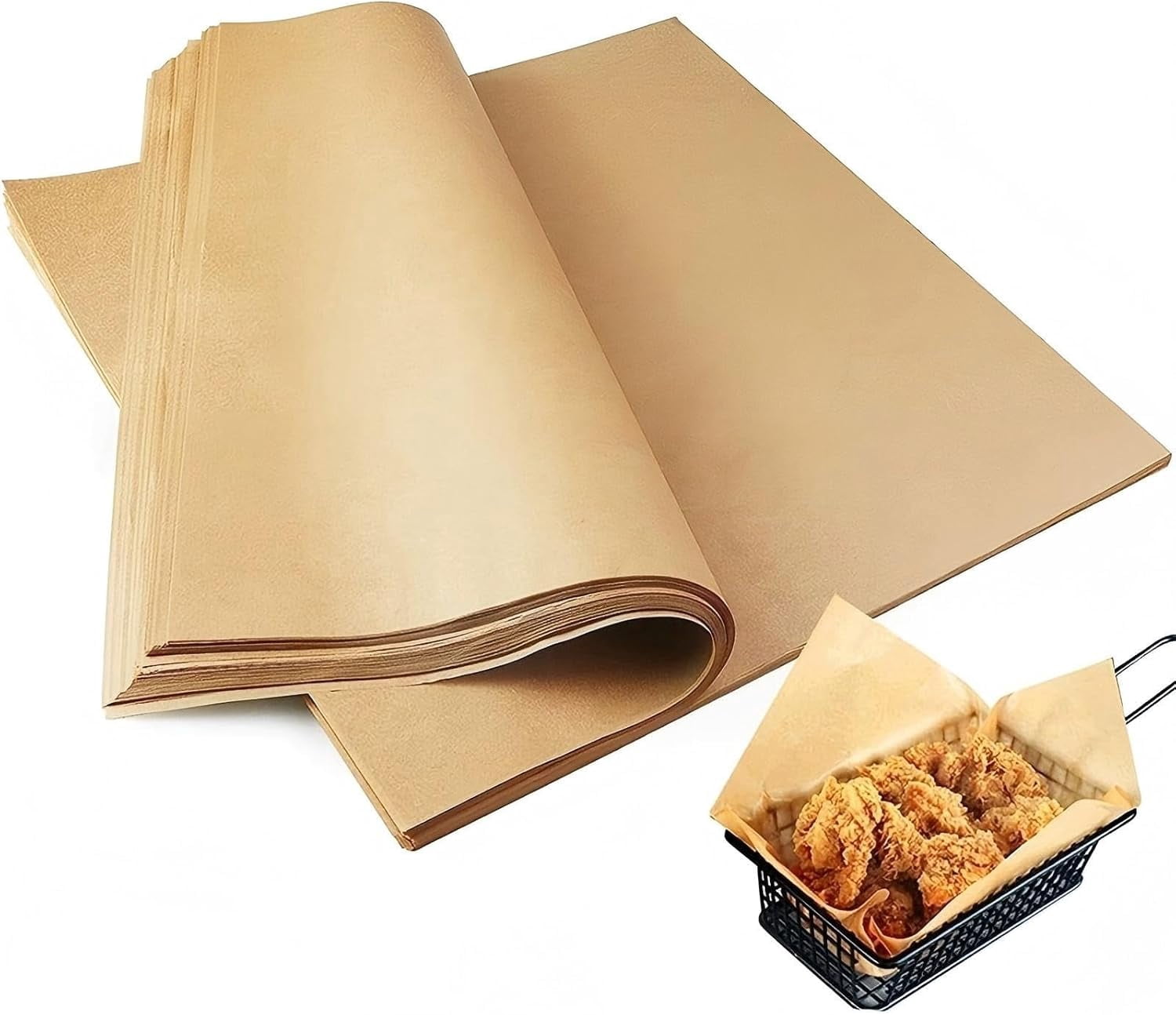 200 Pcs Parchment Paper for Baking, Food Grade Non-Stick Paper, Ideal for Air Fryer, Oven and Stove