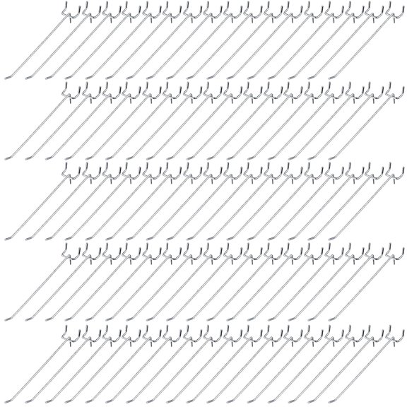 200 Pcs Peg Board Hooks Stainless Steel Pegs,8 Inch,Silver