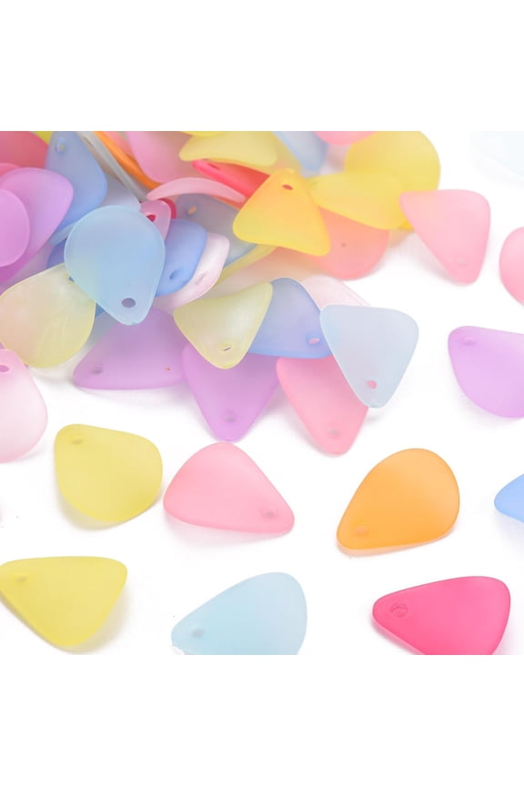 200 Pcs Petaline Charms Pendant Transparent Frosted Acrylic Pendants Jewelry Making Charms Acrylic Charms Pendant Pendant Ornament DIY