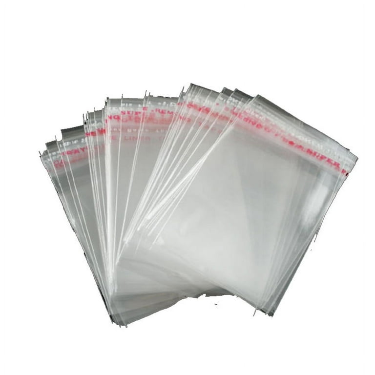 200pcs Clear Cellophane Bags, Self-adhesive Plastic Bags Flat Bags