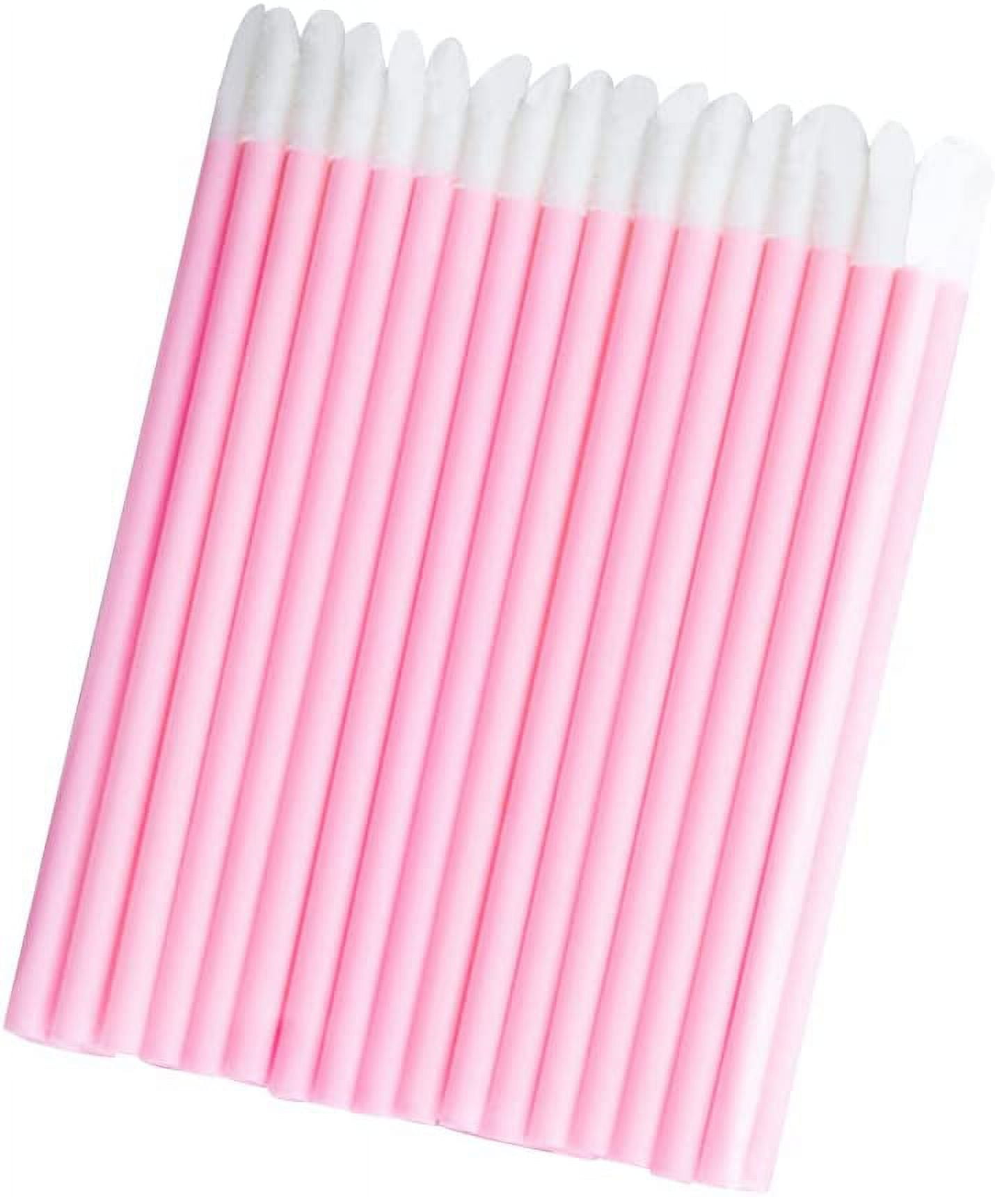 50PCS Disposable Lip Brushes Lipstick Applicator Lip Wands Makeup Beauty  Tool Kits PYO Cookie Paint Brush (Pink)