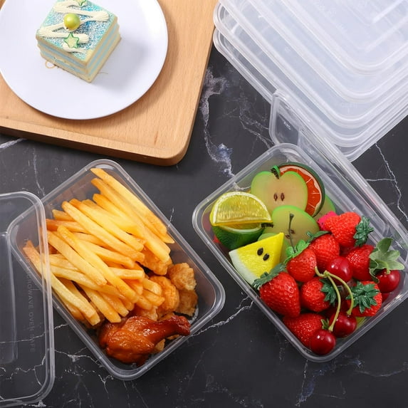 200 Pcs Plastic Meal Prep Container with Lid Disposable Clear Lunch Containers Stackable Food Storage Container Box Spill Proof for Salad Snack Microwave Dishwasher Freezer Safe (25 oz)